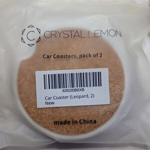 2/Crystal Lemon Leopard Car Coasters